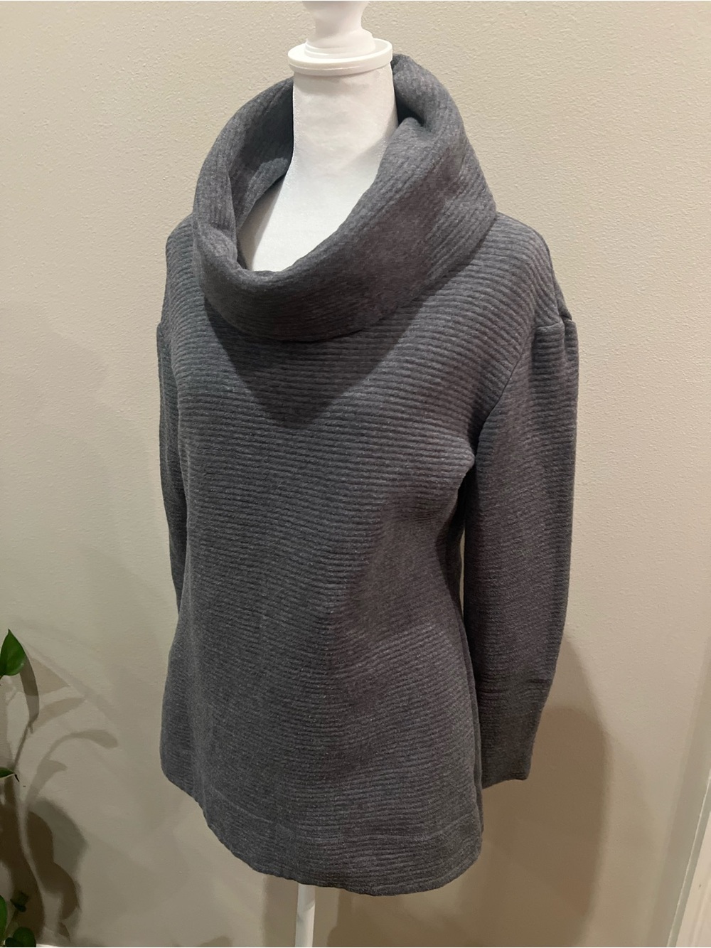 Merona Gray Ribbed Cowl Neck Sweater